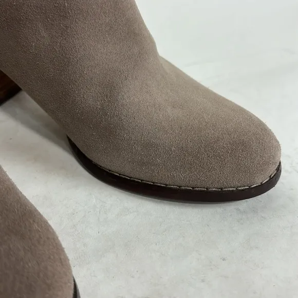 Lands End Suede Leather Side Zip Ankle Bootie Boots
