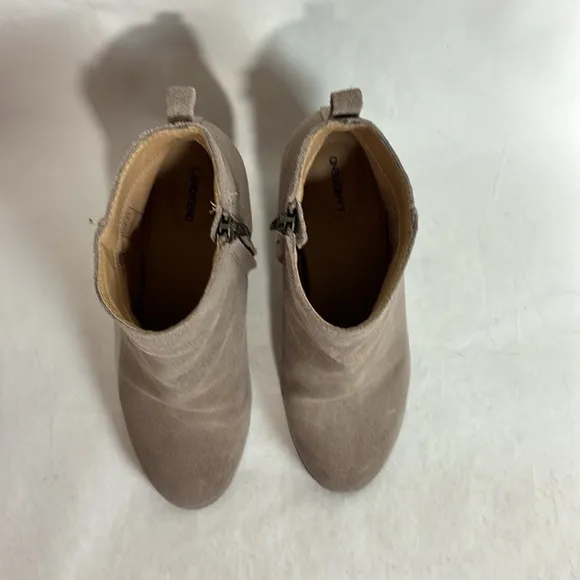 Lands End Suede Leather Side Zip Ankle Bootie Boots