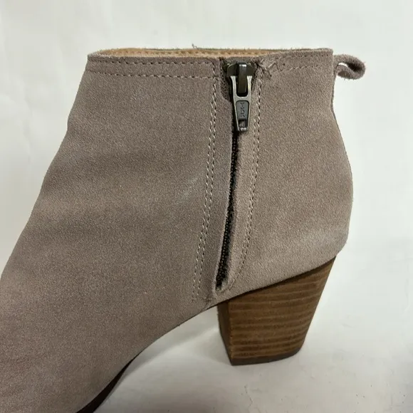 Lands End Suede Leather Side Zip Ankle Bootie Boots