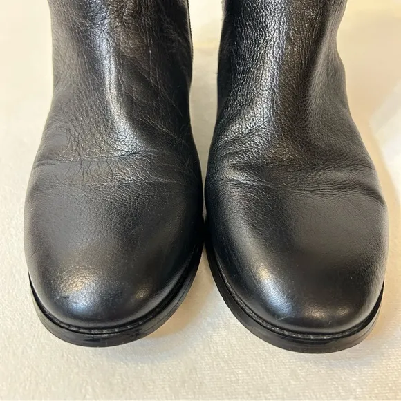 Lands’ End Women’s Pebbled Leather Mid-Calf Black Boots Size 8.5