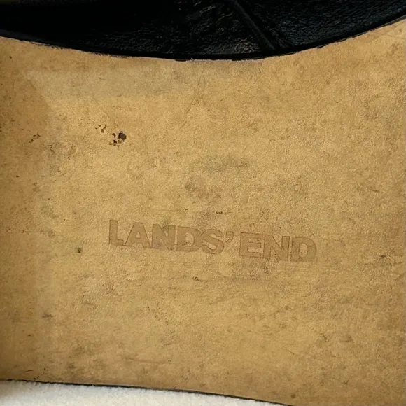 Lands’ End Women’s Pebbled Leather Mid-Calf Black Boots Size 8.5