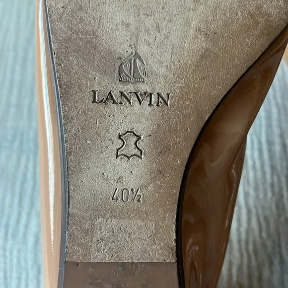 Lanvin patent leather beige ballet flats