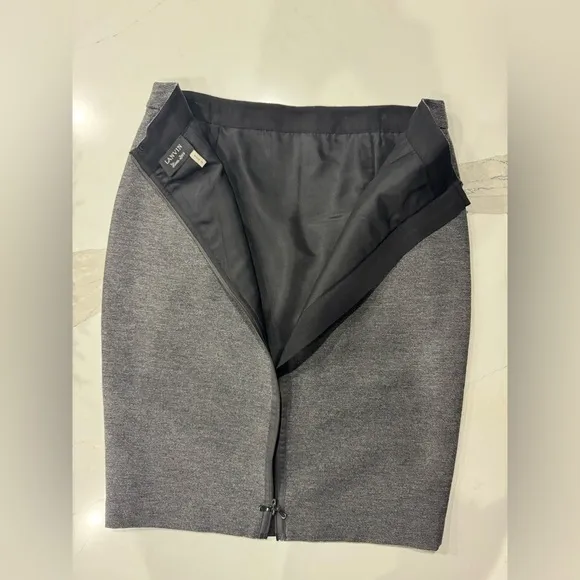 Lanvin River Wool Silk Lined Zip Business Suit Skirt 8 T.40 medium M Designer