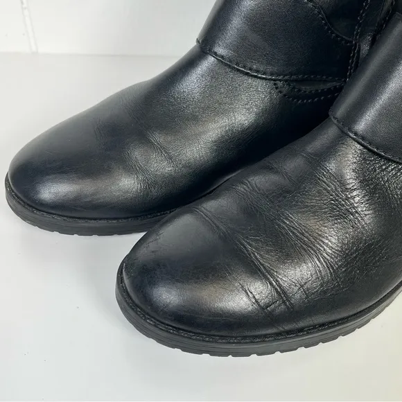 Lauren Ralph Lauren Black / Brown Two-Tone Leather 'Sulita' Riding Boots Size 7