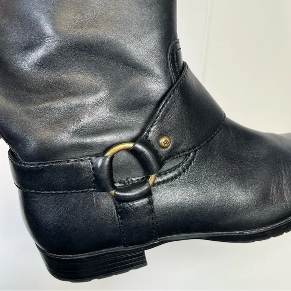 Lauren Ralph Lauren Black / Brown Two-Tone Leather 'Sulita' Riding Boots Size 7