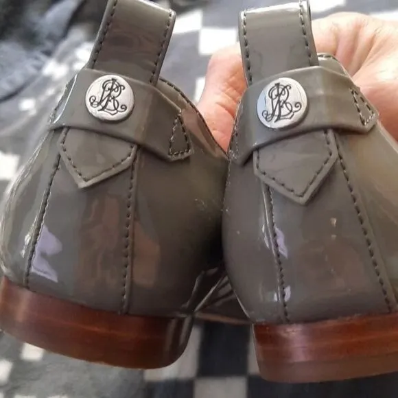 Lauren Ralph Lauren Glenna Grey Cow Leather  Upper Ballet Flats Size 7B