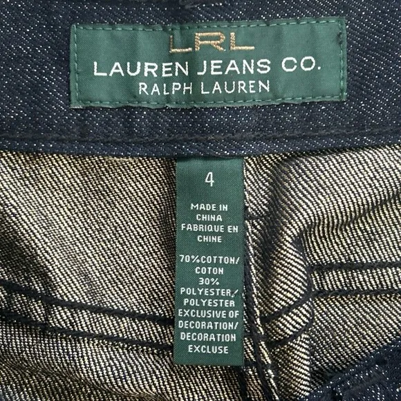 Lauren Ralph Lauren Gold Label Modern Slim Pants Dark Blue Denim Women's Size 4