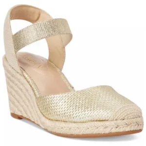 Lauren Ralph Lauren Women's Gold Pearle Espadrille Wedge Pumps Size 10 B