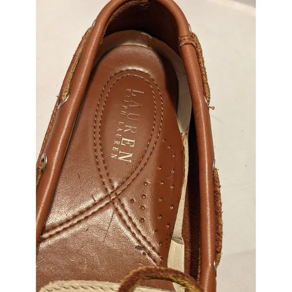 Lauren Ralph Lauren Yolonda Leather Loafers  Women 5.5 Boat Shoes Top Siders