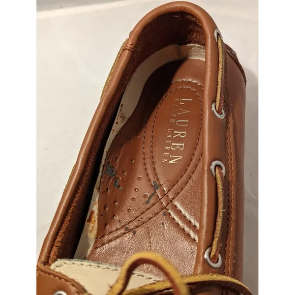 Lauren Ralph Lauren Yolonda Leather Loafers  Women 5.5 Boat Shoes Top Siders