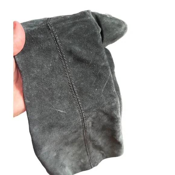 Lavorarione Antigiana Black Suede Heeled Tall Boots Size 40