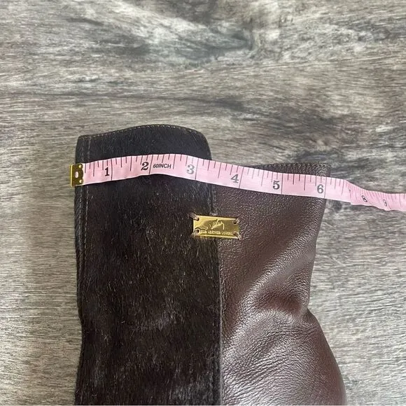 Leather Calf Hair Heeled Ankle Boots Booties Size 10 Velez for Leather Lovers