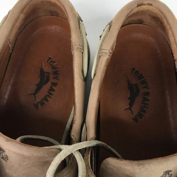 Leather TOMMY BAHAMA Clove With Sisal TB-238 BOAT DECK LOAFERS Shoes Men…