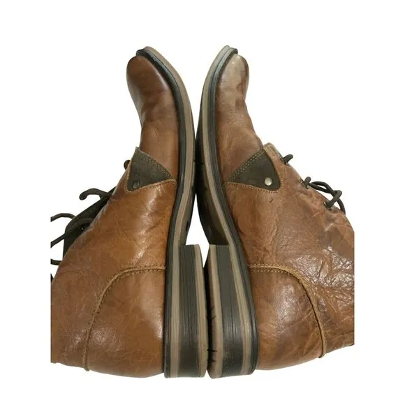 Lee Cooper Men's Size 11 Brown Leather Lace-Up Ankle Boots shoes