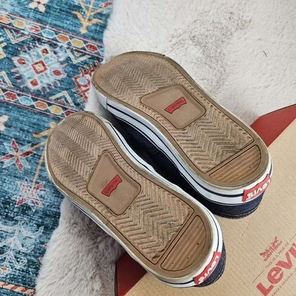 Levi’s Comfort Mens Blue Lace Up Skateboard Denim Canvas Shoes Size 9.5