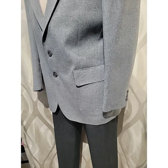 Levis Vintage 70s Grey Action 40 x 38 Sta-Prest Dacron Polyester 2 Piece Suit