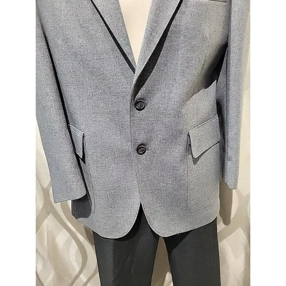 Levis Vintage 70s Grey Action 40 x 38 Sta-Prest Dacron Polyester 2 Piece Suit