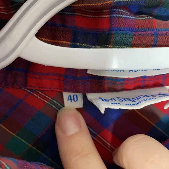 Levi’s vintage 70s pearl snap button plaid shirt