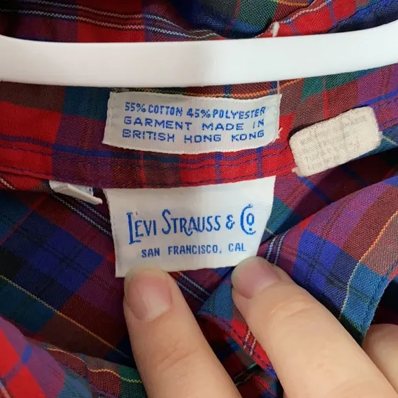 Levi’s vintage 70s pearl snap button plaid shirt