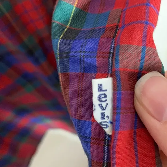 Levi’s vintage 70s pearl snap button plaid shirt
