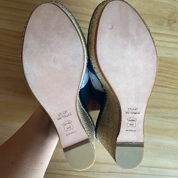 Like New! Stuart Weitzman Espadrille Denim Wedges