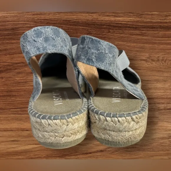 Like new! Viscata Canvas Espadrille Sandal Wedges Blue