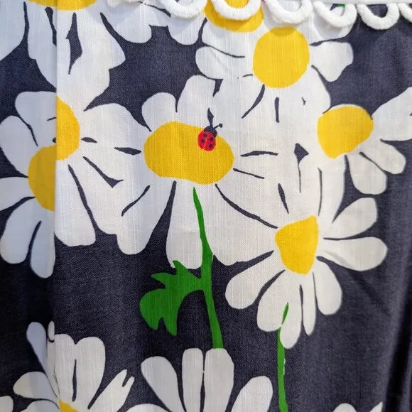 LILLY PULITZER Bright Navy Look Lady Dress 4 Navy Blue White Daisies Ladybugs