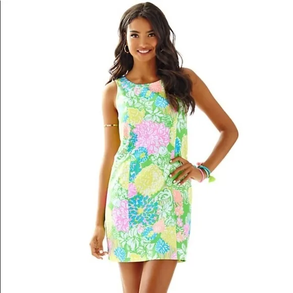 Lilly Pulitzer Cathy Shift Dress Hibiscus Stroll