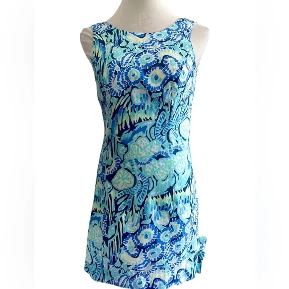 Lilly Pulitzer Mila Indigo Sunset Swim Blue Sleeveless Shift Size 0 NWOT