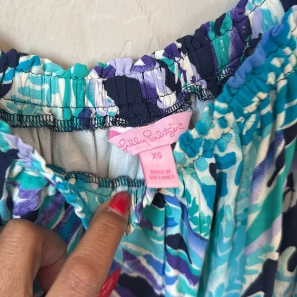 Lilly Pulitzer Nevie Off Shoulder Dress in Alotta Colada Pineapple Size XS