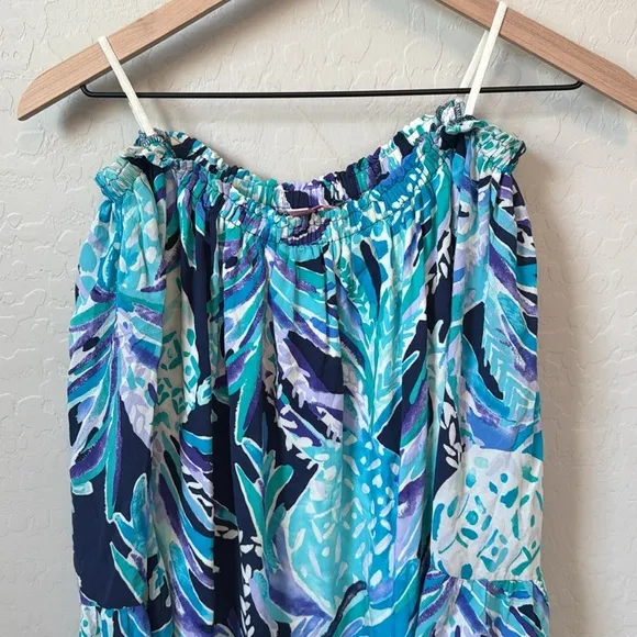 Lilly Pulitzer Nevie Off Shoulder Dress in Alotta Colada Pineapple Size XS