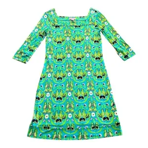 Lilly Pulitzer Newport Silk Dress in Multi &quot;Caw Me&quot; Size 2 Blue Green Cockatiel