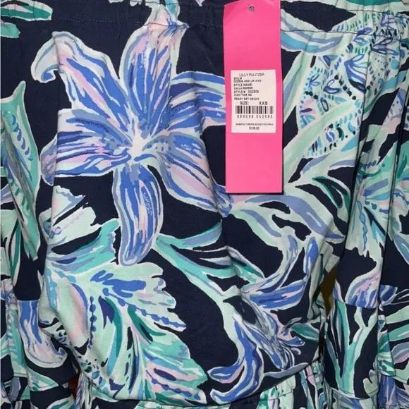 Lilly Pulitzer NWT Calla Romper Ready Set Gecko Size XXS