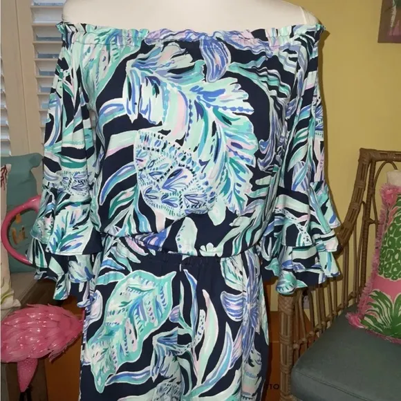 Lilly Pulitzer NWT Calla Romper Ready Set Gecko Size XXS