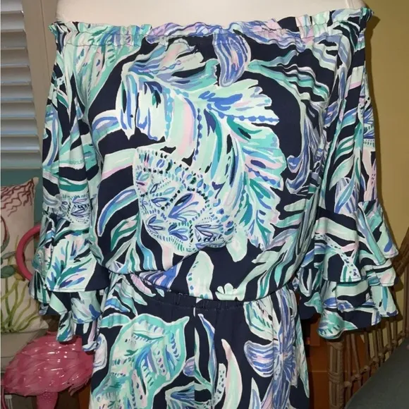 Lilly Pulitzer NWT Calla Romper Ready Set Gecko Size XXS