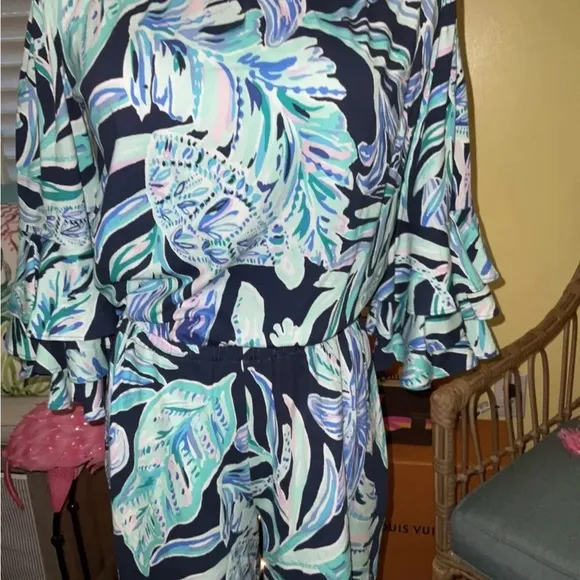 Lilly Pulitzer NWT Calla Romper Ready Set Gecko Size XXS