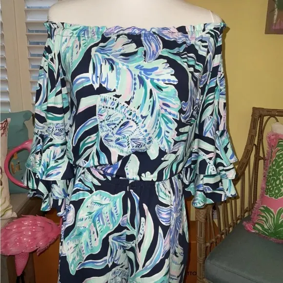 Lilly Pulitzer NWT Calla Romper Ready Set Gecko Size XXS