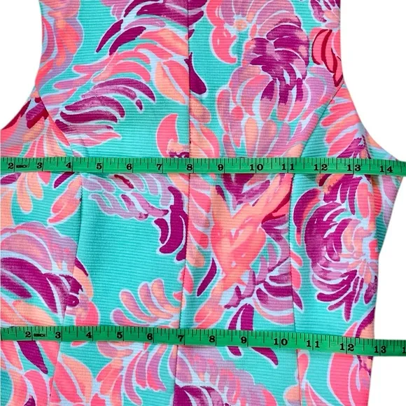 Lilly Pulitzer Poolside Blue Love Birds Cove Dress Fit And Flare XS EUC