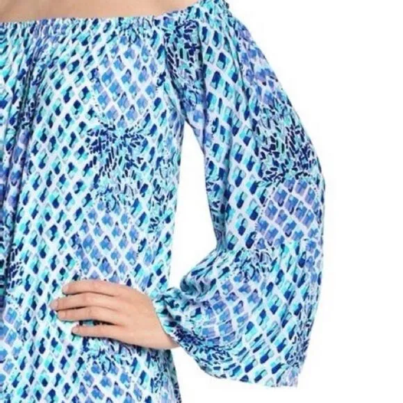 Lilly Pulitzer Resort White Toe In Pineapple Off The Shoulder Nevie Dress