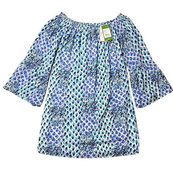 Lilly Pulitzer Resort White Toe In Pineapple Off The Shoulder Nevie Dress