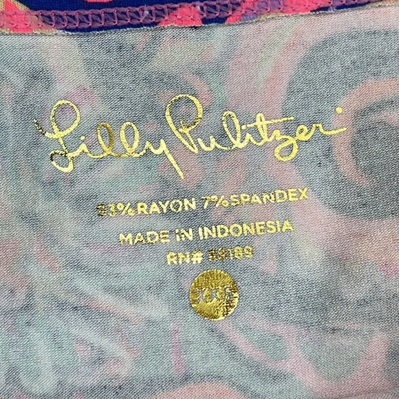 LILLY PULITZER Sophie Blue Drop Me A Lime Jersey Tunic Dress Sz XXS BONUS TOTE