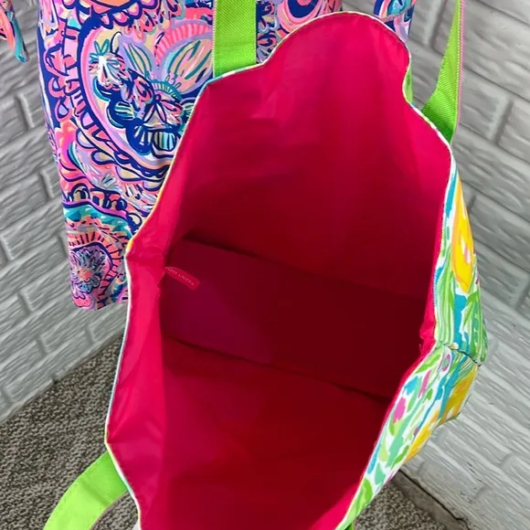 LILLY PULITZER Sophie Blue Drop Me A Lime Jersey Tunic Dress Sz XXS BONUS TOTE
