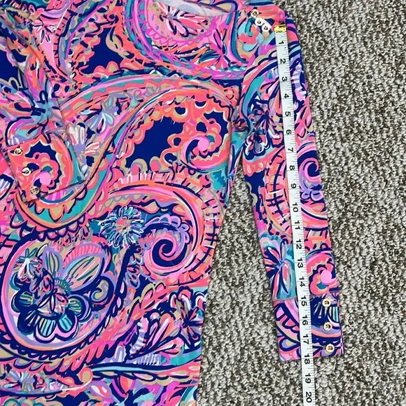 LILLY PULITZER Sophie Blue Drop Me A Lime Jersey Tunic Dress Sz XXS BONUS TOTE