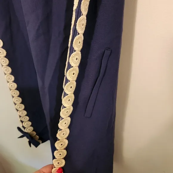 Lilly Pulitzer Stella Shift Dress Navy Gold Size 8 | Bows &amp; Pockets