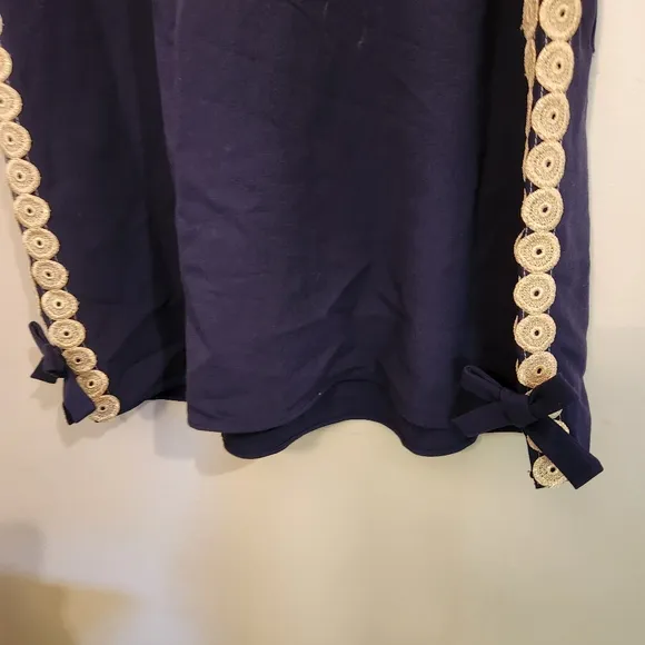 Lilly Pulitzer Stella Shift Dress Navy Gold Size 8 | Bows &amp; Pockets