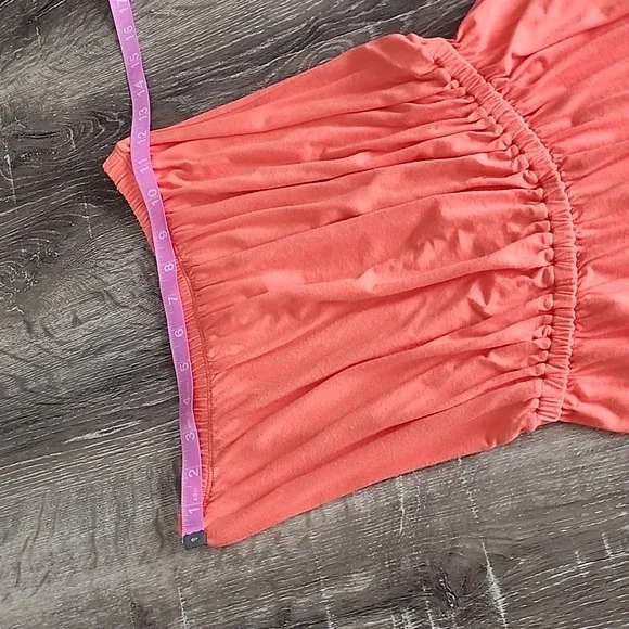 Lilly Pulitzer Strapless Meridien Asymmetric Ruffle Hem Maxi Dress Coral Small