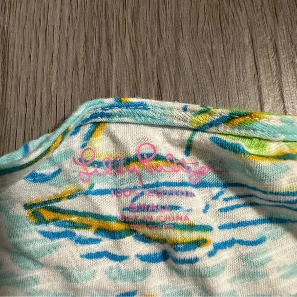 Lilly Pulitzer You Gotta Regatta Camie Sailboat Print Short Sleeve Dress‎ Sz S