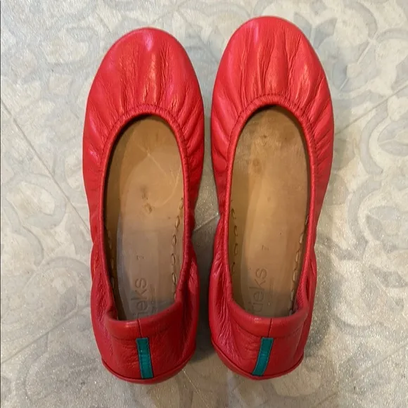 Limited edition poppy Tieks Ballet Flats