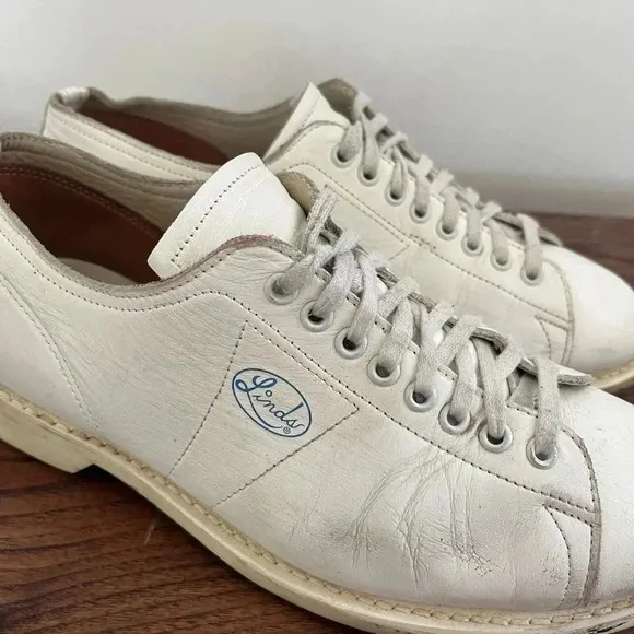 Linds Men’s size 7.5 D White Leather Right Handed Bowling Shoes #798746462