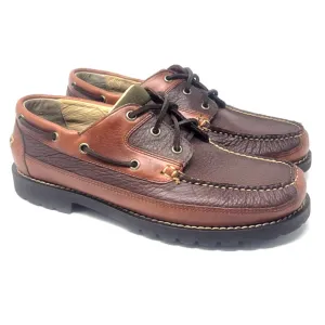 L.L. Bean Allagash Mens 10 Bison Leather Oxford Boat Shoes Slip On Penny Loafers